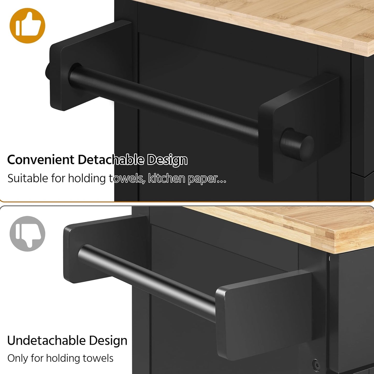 Kitchen Island Cart with Storage and Wheels