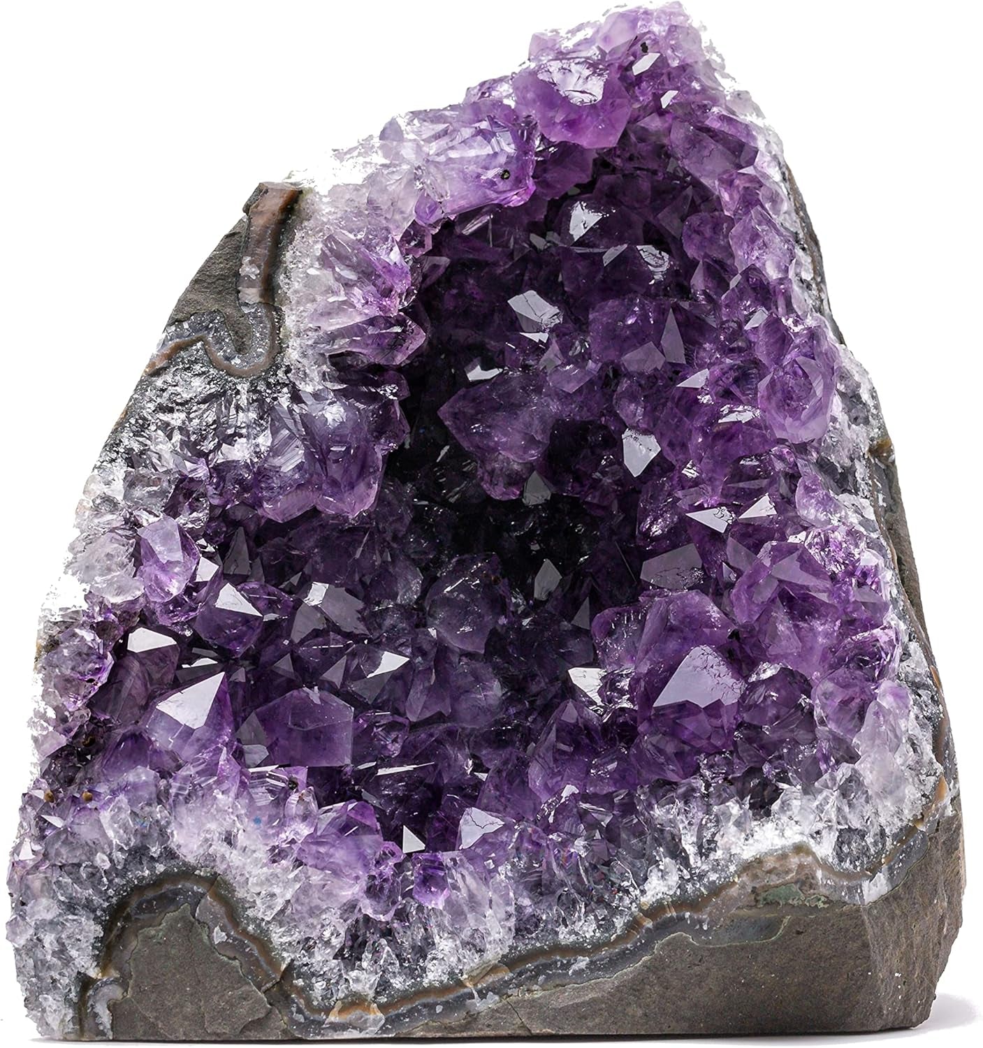 Natural Amethyst (2 Lb to 3 Lb) - 4" to 7" Height - Crystal Clusters Stone from Uruguay Raw Geode Quartz - Deep Purple Color