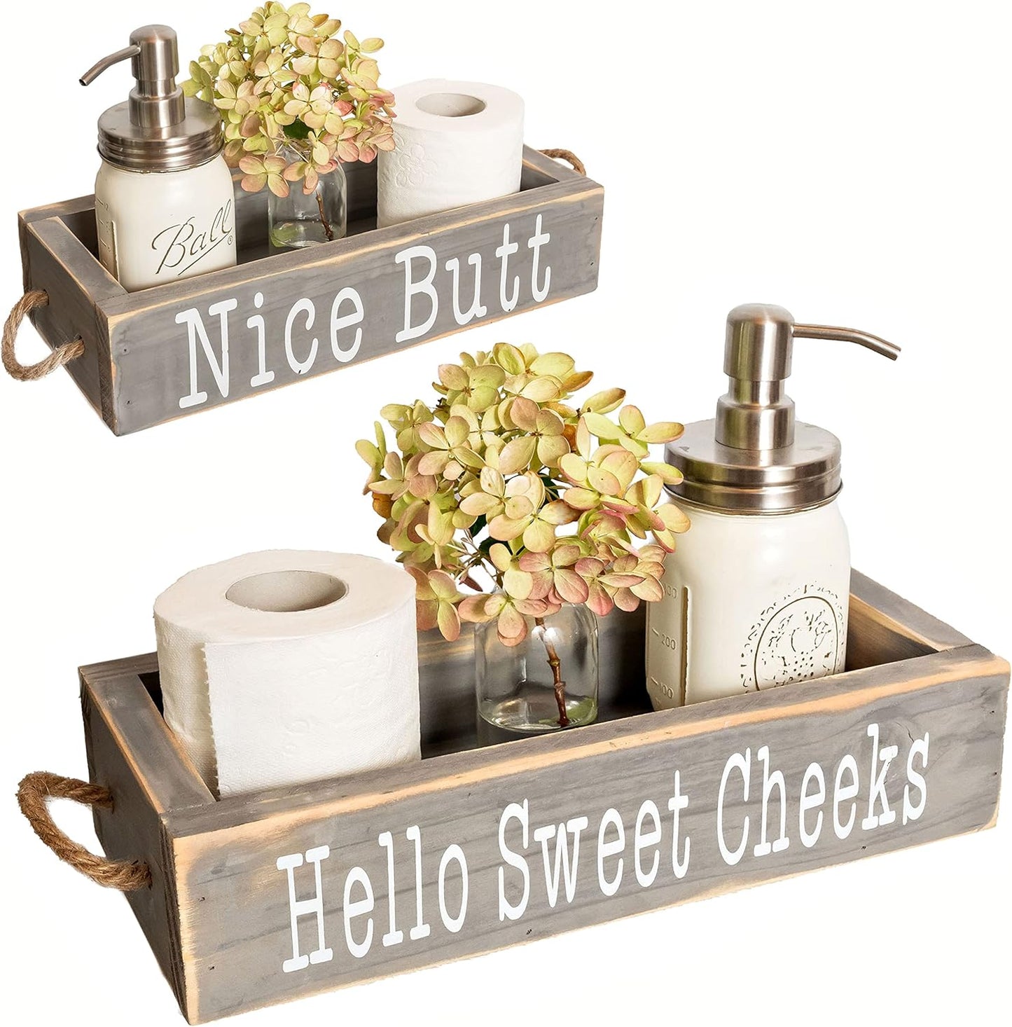 Refined Rustic Bathroom Caddy – Decorative & Functional Storage