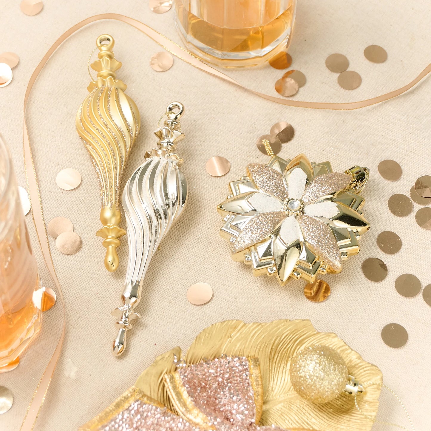 80-Ct Shatterproof Christmas Ornaments Set in White Gold for Tree Decoration