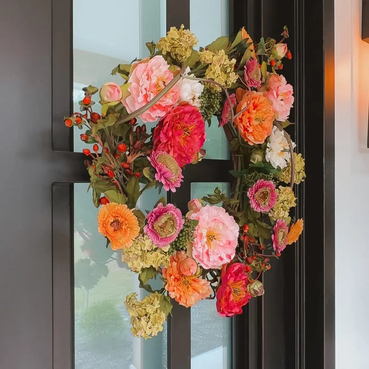 Elegant 24-Inch Mixed Peony Wreath to Enhance Your Décor