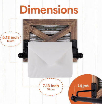 Rustic Farmhouse Toilet Paper Holder – Warm Wood & Black Metal Bathroom Accessory