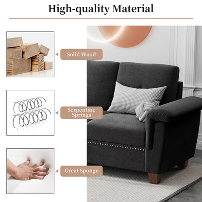 Convertible L-Shaped Sectional Sofa with Storage Chaise & Cup Holders –  4-Seater