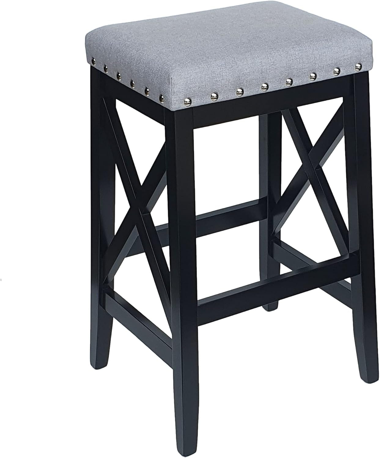 Blair Contemporary Farmhouse Upholstered Fabric Barstools - Set of 2