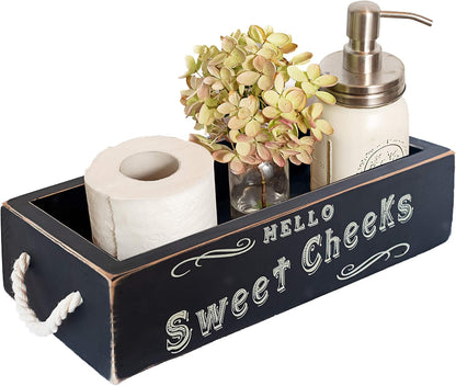 Refined Rustic Bathroom Caddy – Decorative & Functional Storage