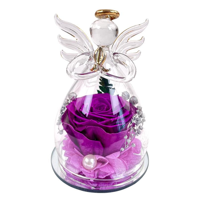 Preserved Rose in Glass Dome - Ideal Gift for Mother's Day, Romantic Occasions, and Home Decor Elegance
