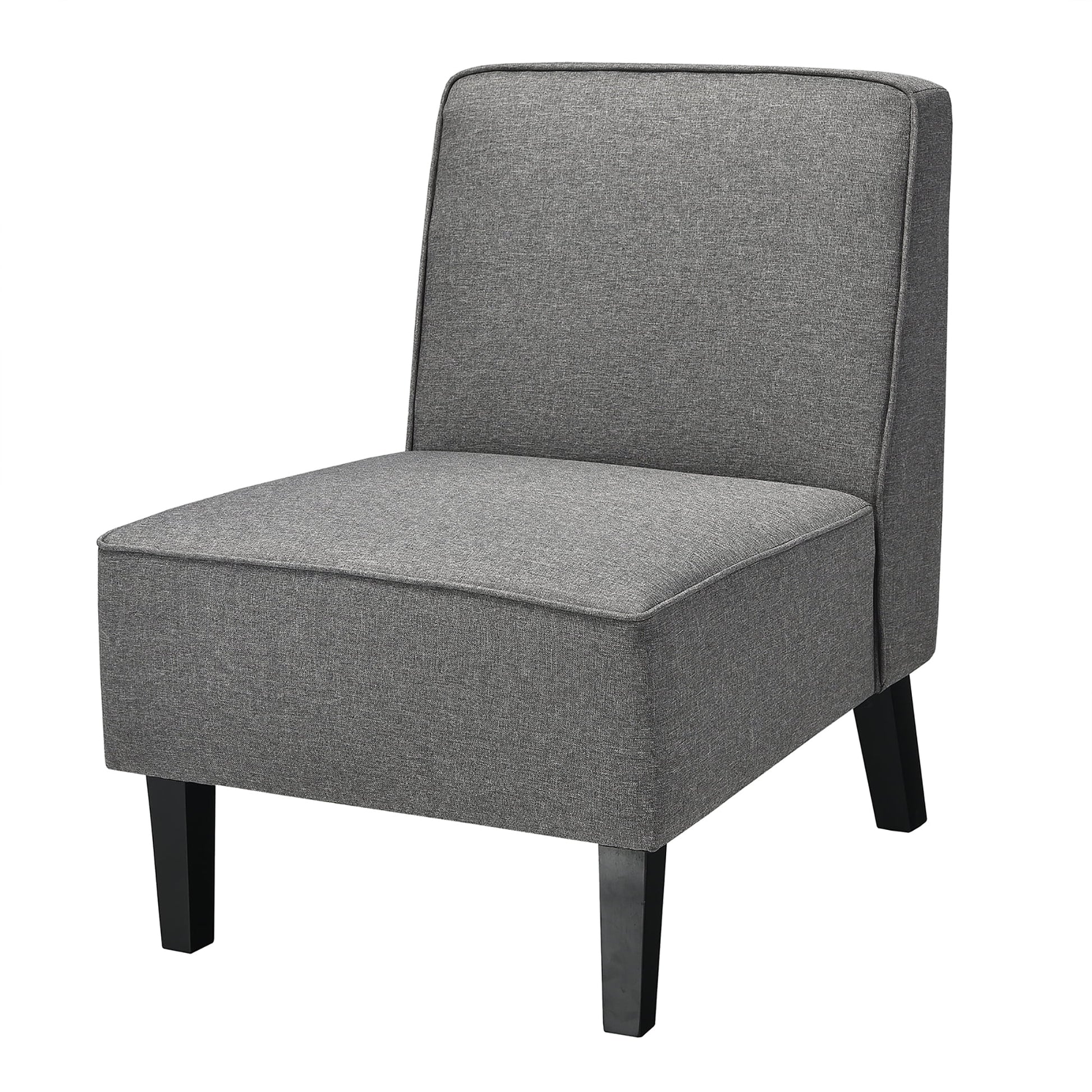Cozy Armless Accent Chair – Gray Upholstery