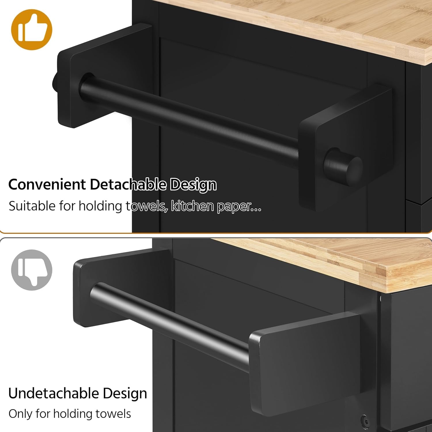 Kitchen Island Cart with Storage and Wheels