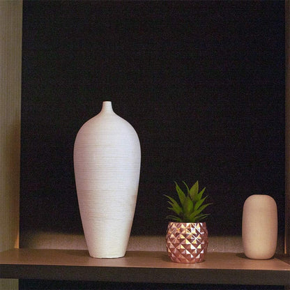 Artificial Succulent Pineapple Decorative Planter - Faux Pineapple Accent for Home, Office, and Kitchen (Rose Gold)