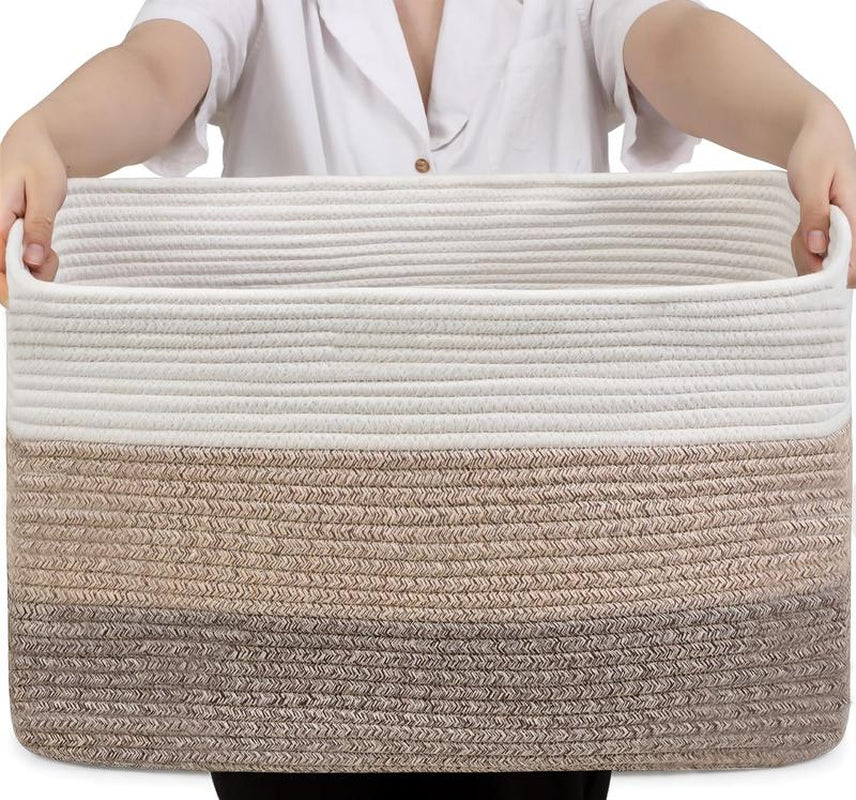 Stylish Large Cotton Rope Storage Basket 