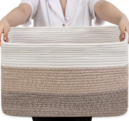 Stylish Large Cotton Rope Storage Basket 