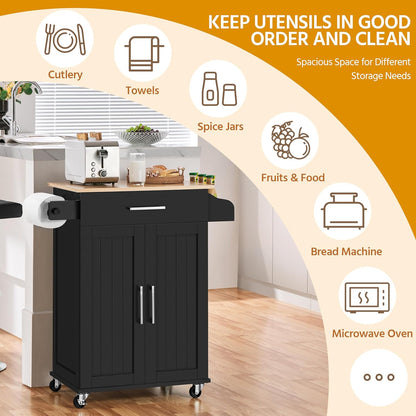 Kitchen Island Cart with Storage and Wheels