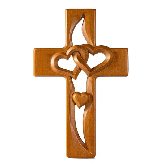 Heart-Shaped Wooden Cross: Elegant Decor for Weddings, Anniversaries, and Home Aesthetics