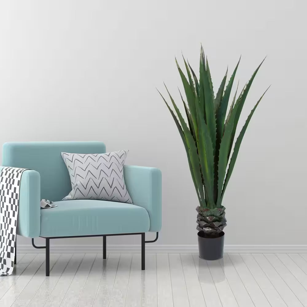 Giant 52" Faux Agave Floor Plant for Home or Office