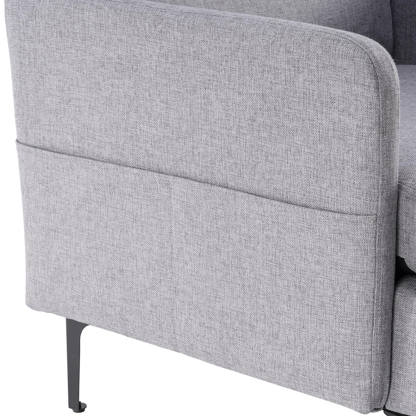 Cozy Linen Armchair with Handy Side Bag