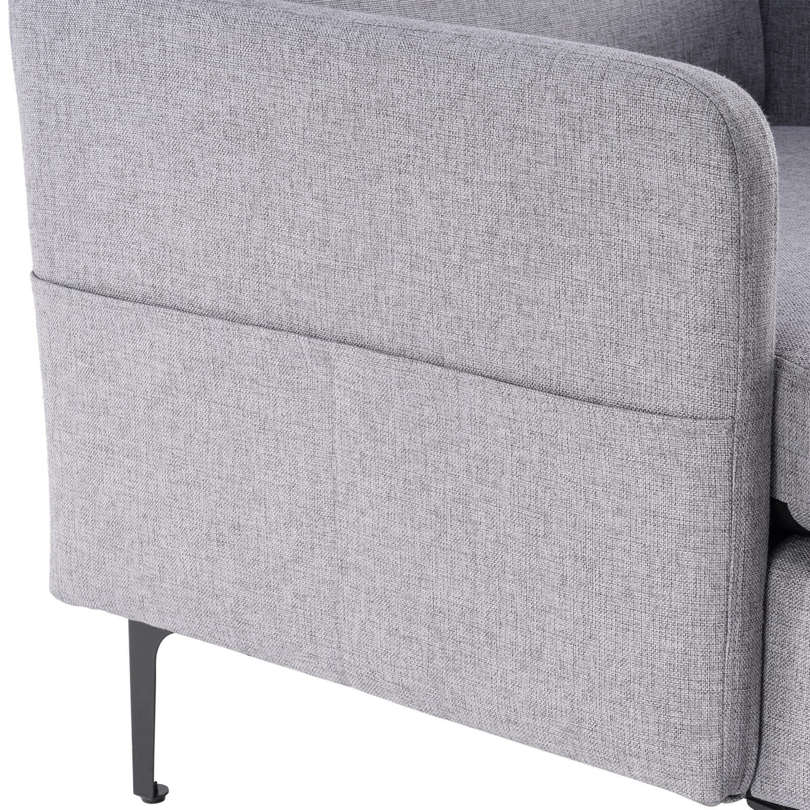 Cozy Linen Armchair with Handy Side Bag