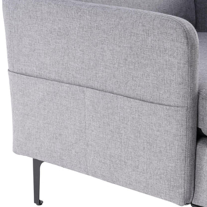 Cozy Linen Armchair with Handy Side Bag