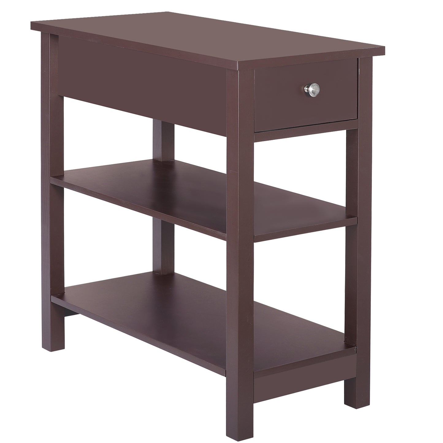 Open End Table Narrow Side Table Slim End Table for Living Room Bedroom Brown