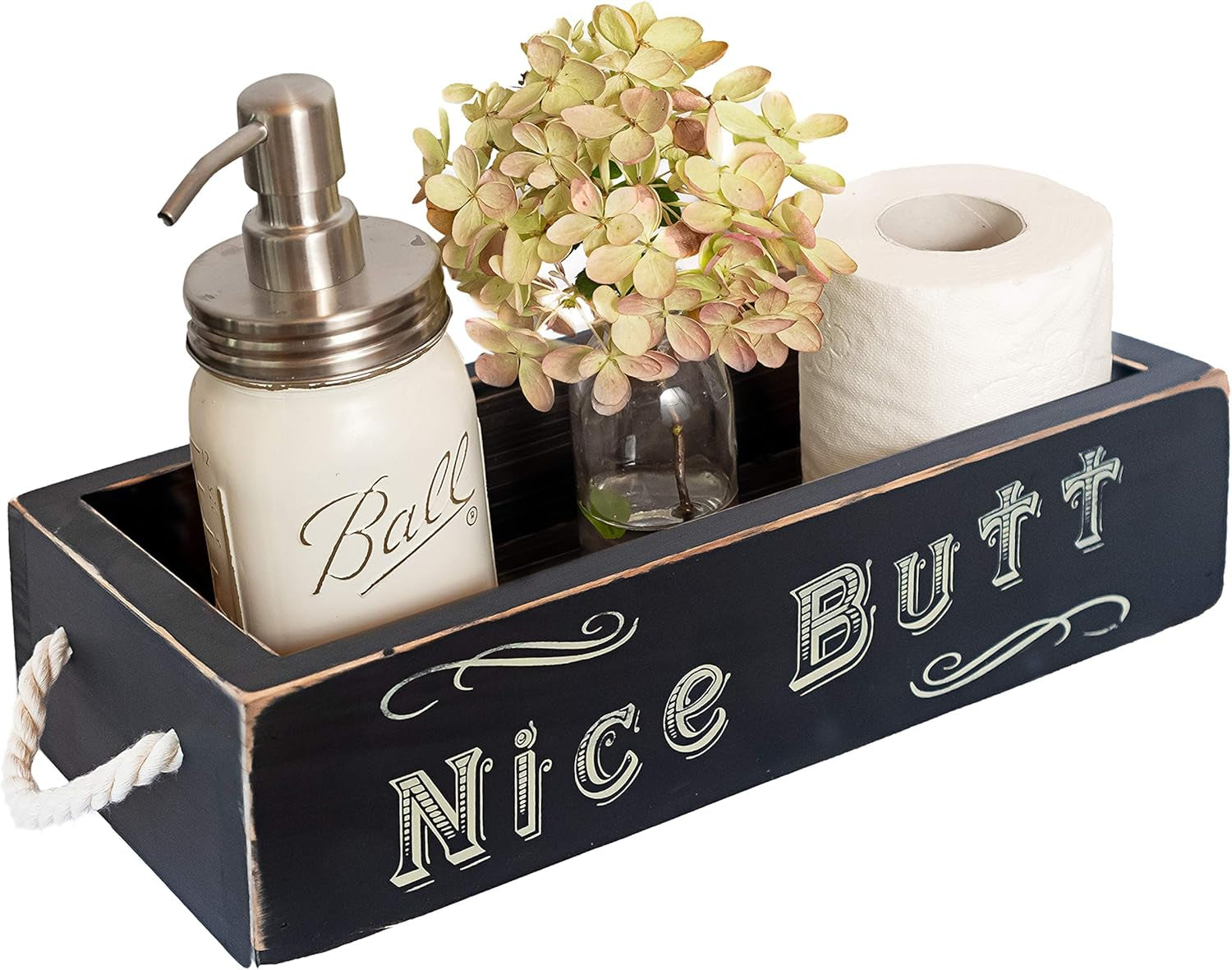 Refined Rustic Bathroom Caddy – Decorative & Functional Storage