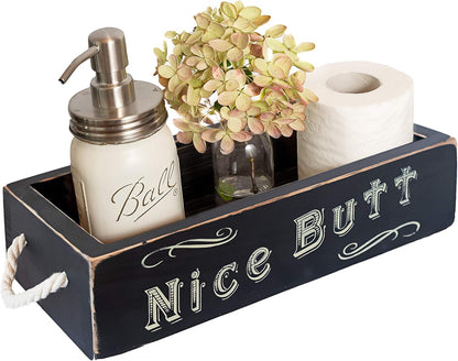 Refined Rustic Bathroom Caddy – Decorative & Functional Storage
