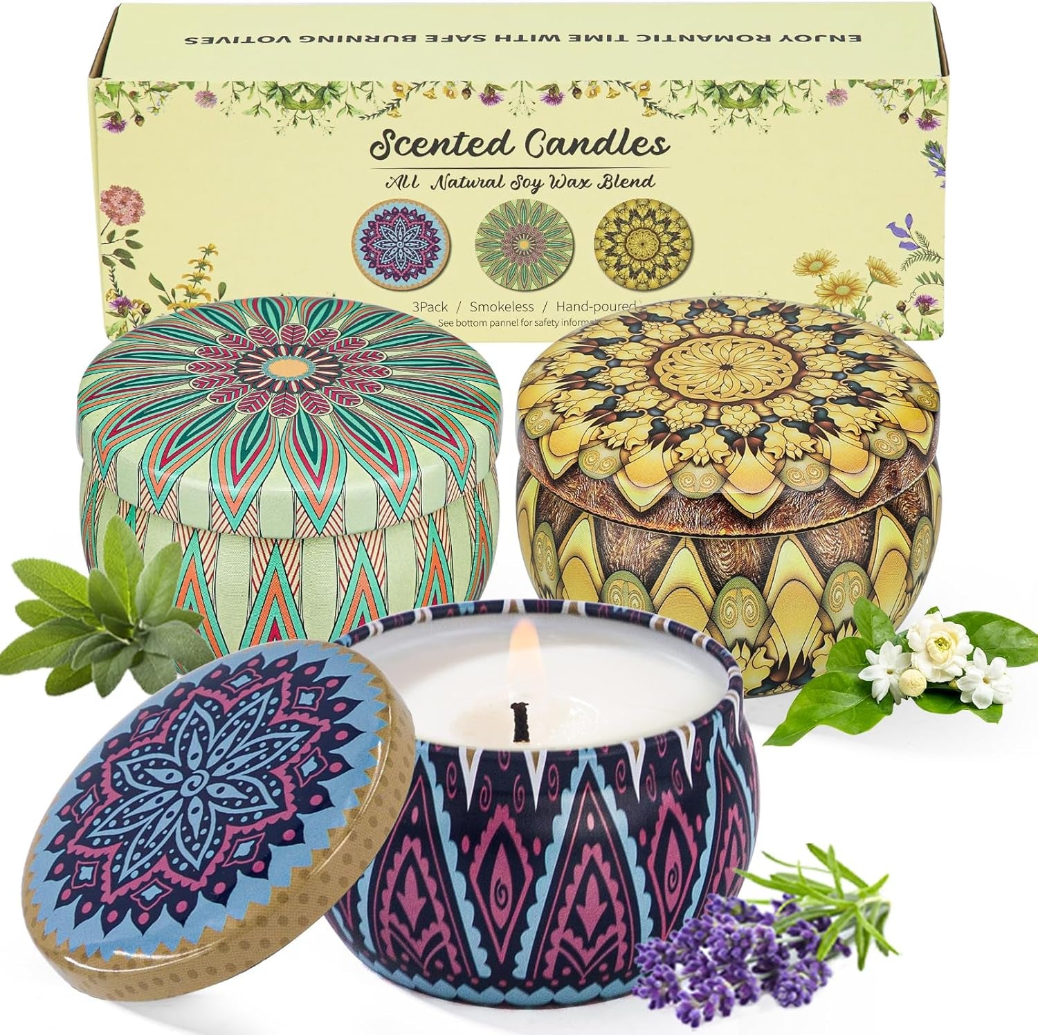 Aromatherapy Candle Gift Set – 4 Scented Candles for Relaxation & Home Comfor