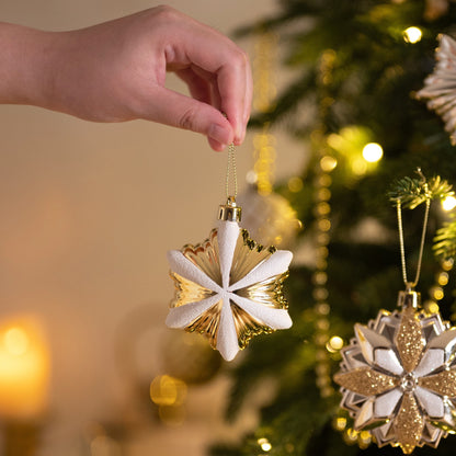 80-Ct Shatterproof Christmas Ornaments Set in White Gold for Tree Decoration