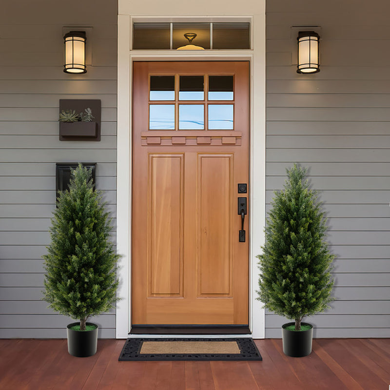 Natural-Look 3’ Cedar Topiary with Cement Planter