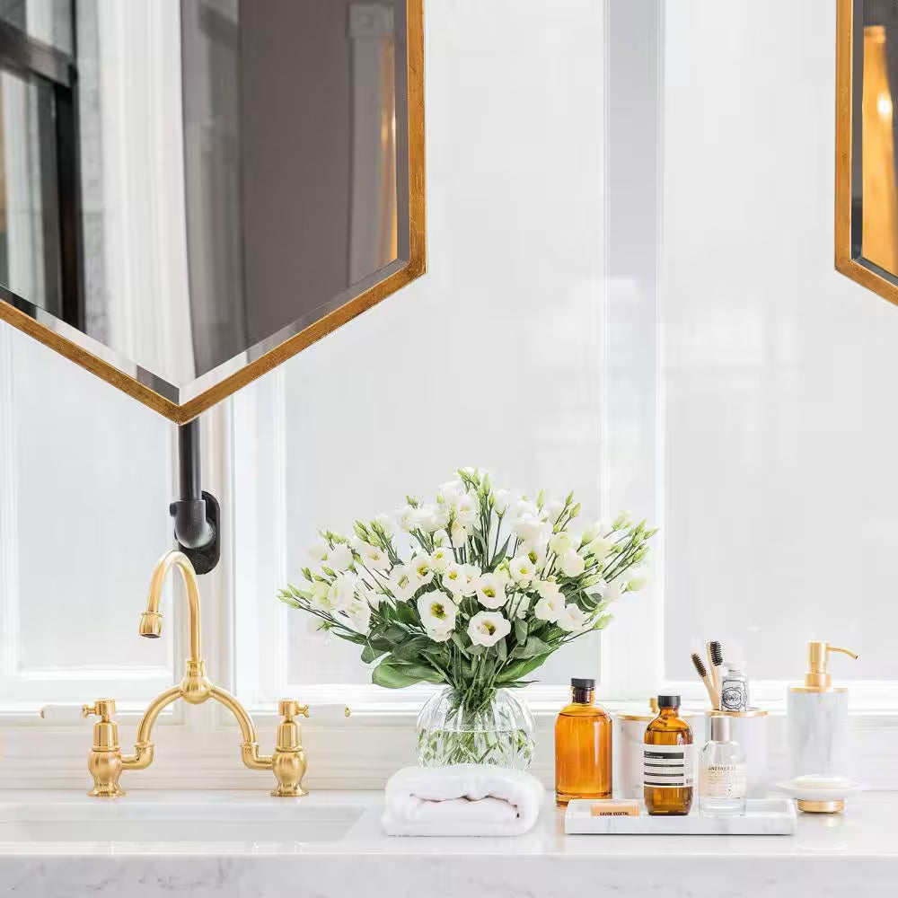 Elegant 5-Piece Bathroom Set – Antique Brass Finish with Tray & Soap Dispenser