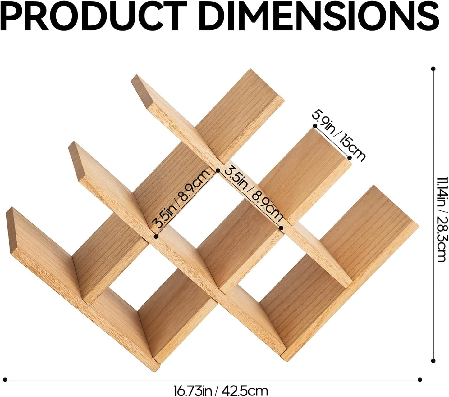 Natural Wood Wine Rack – 8-Bottle Stand & Display Shelf
