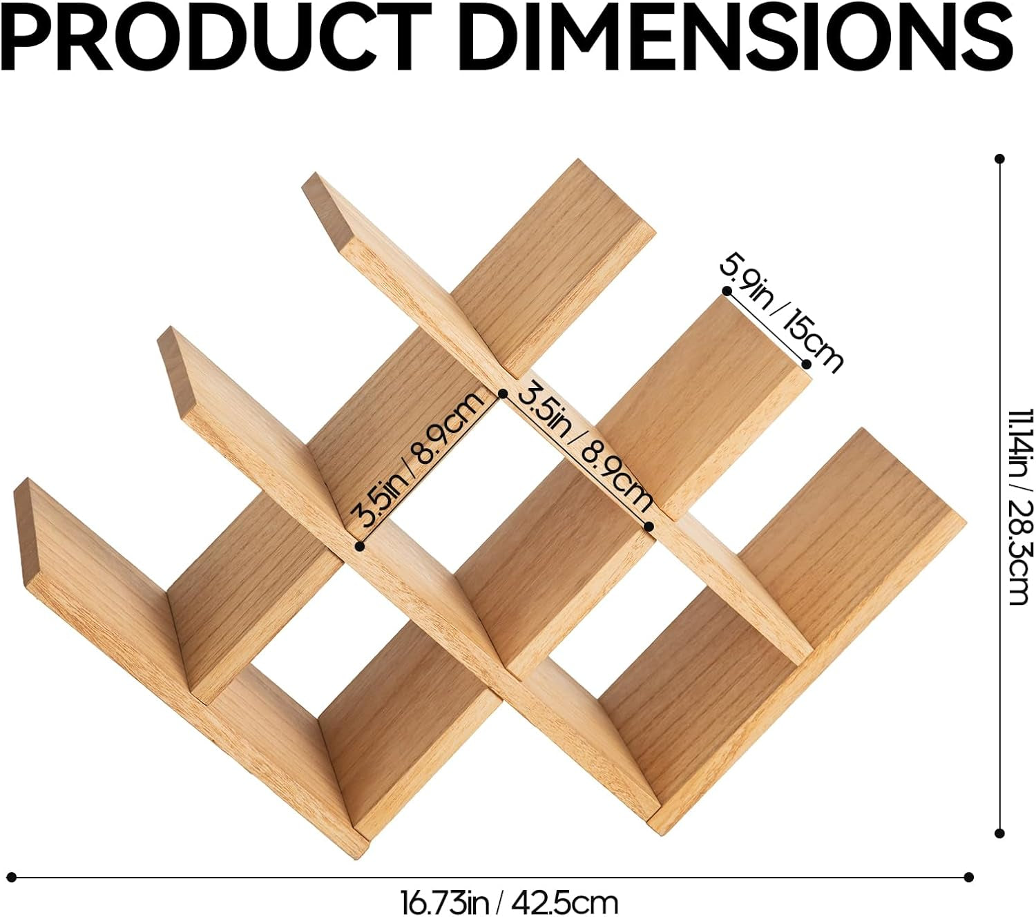 Natural Wood Wine Rack – 8-Bottle Stand & Display Shelf