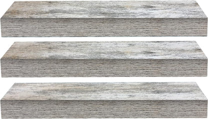Rustic Floating Shelves for Wall – Set of 3, 16 Inch Wood Shelf for Bathroom, Bedroom, Living Room, Kitchen & Office Decor