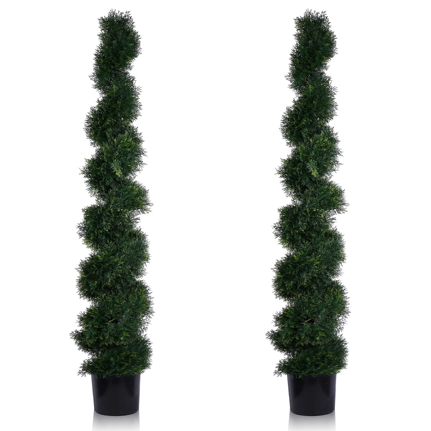 Set of 2 Spiral Topiary Cypress Trees – 3FT Indoor/Outdoor