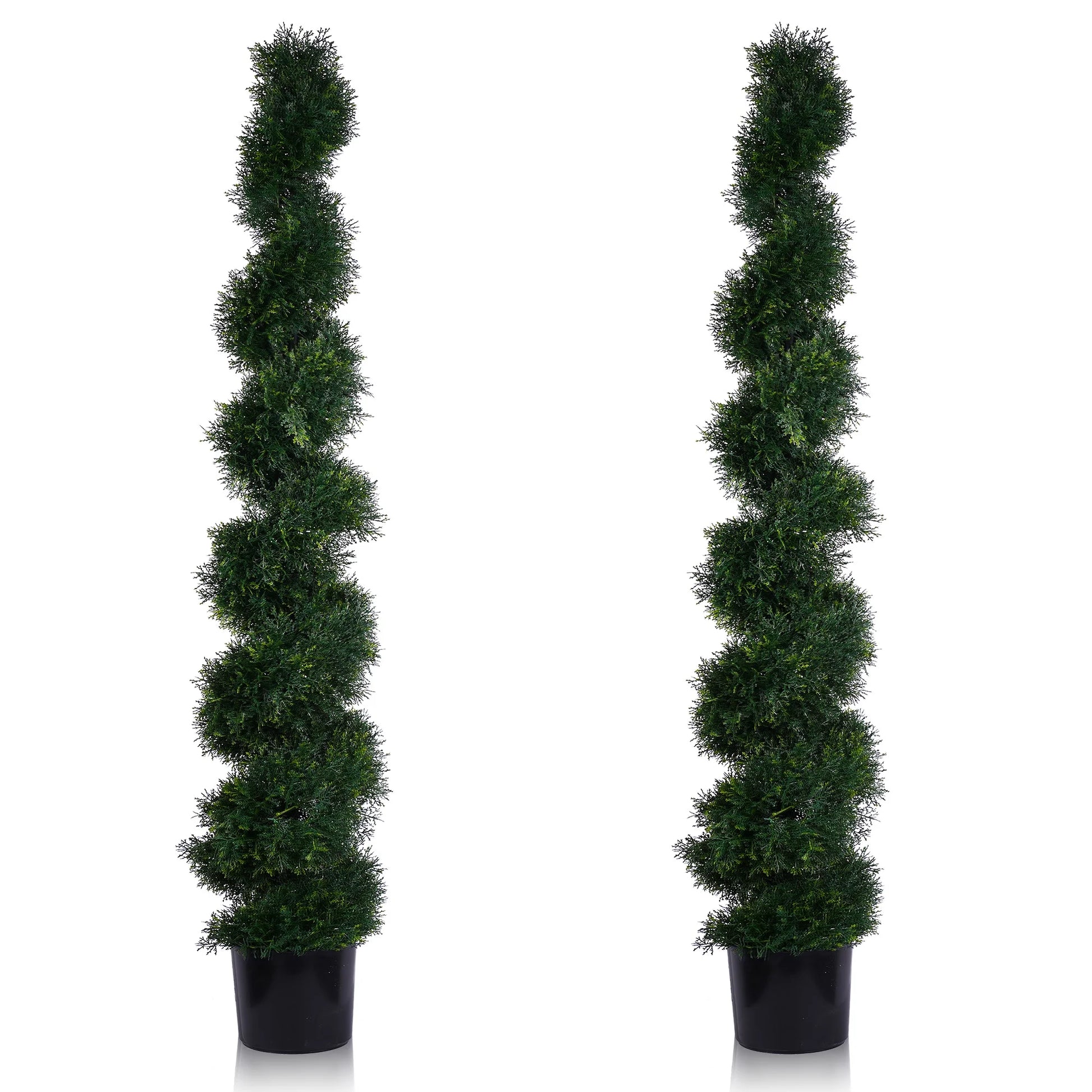 Set of 2 Spiral Topiary Cypress Trees – 3FT Indoor/Outdoor