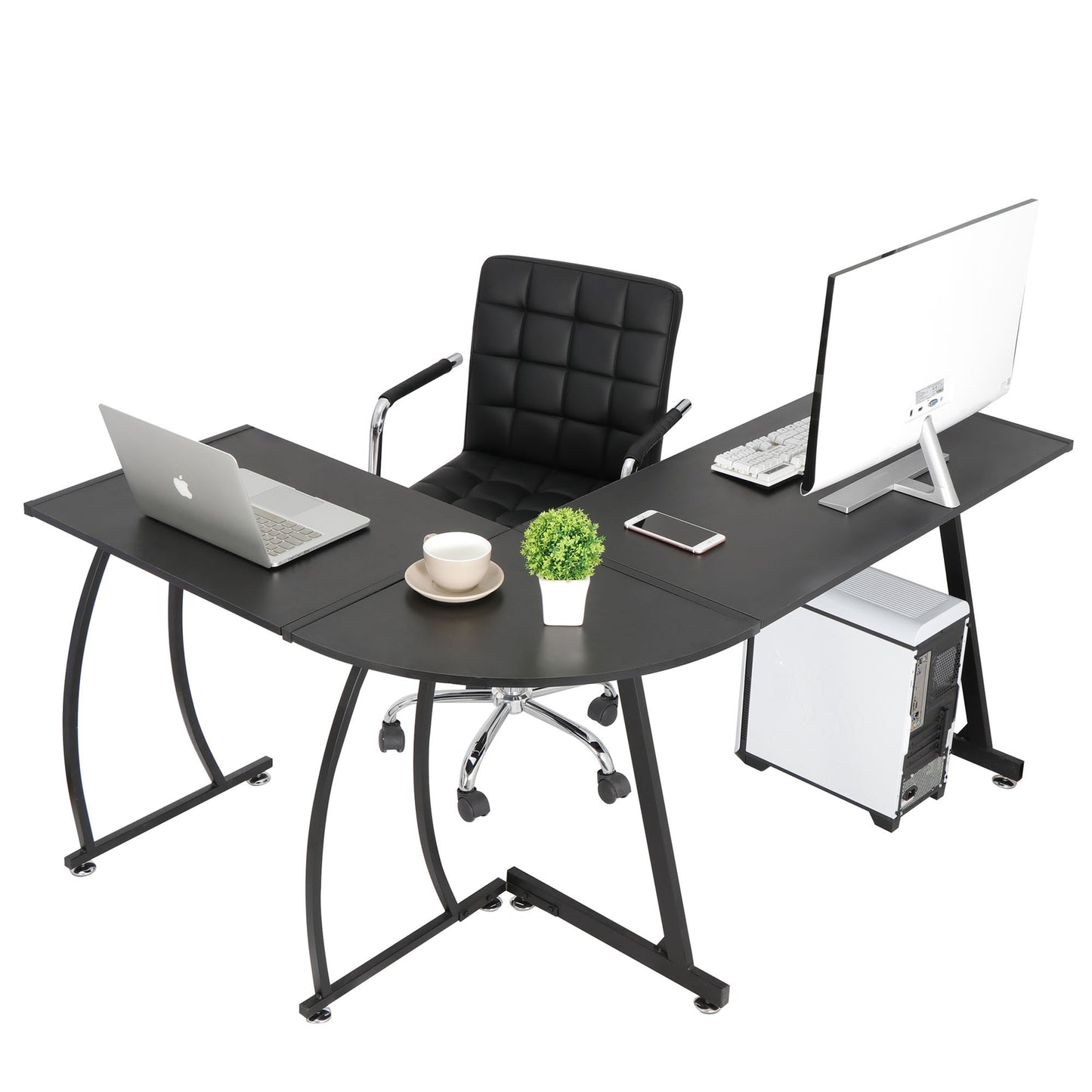 58" Computer Gaming Laptop Table L Shaped Desk Workstation Home Office Desk