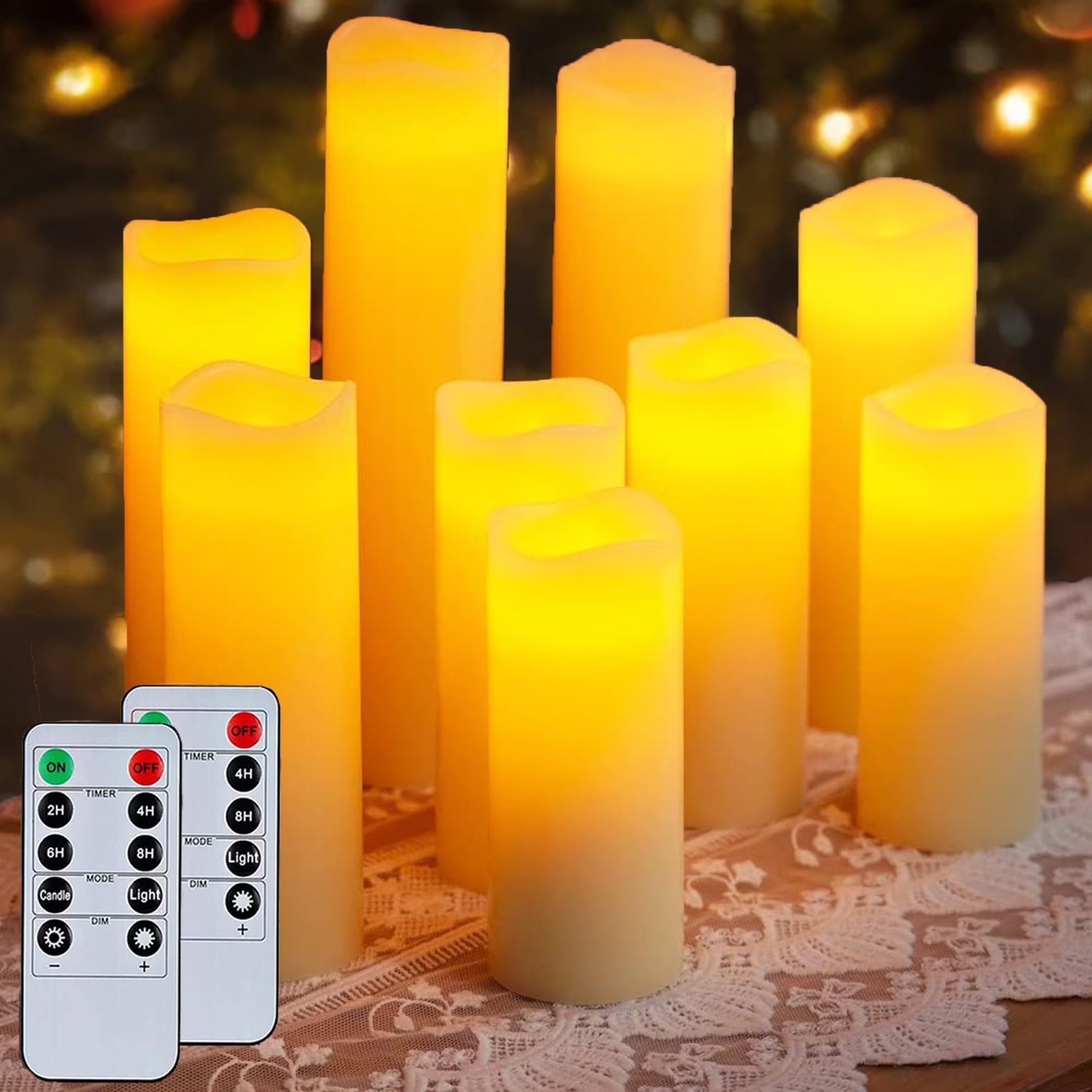 Remote-Controlled Flameless Pillar Candles 