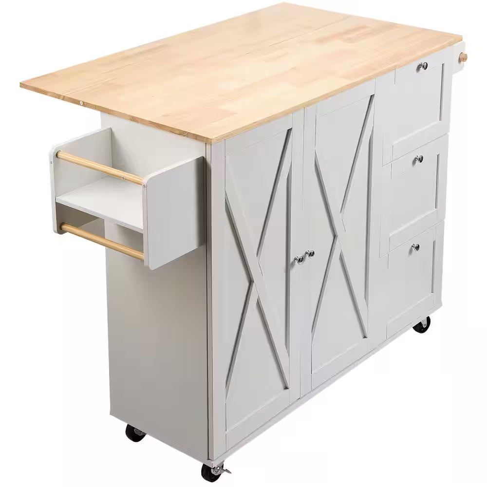Kitchen Island Cart with Storage and Mobility
