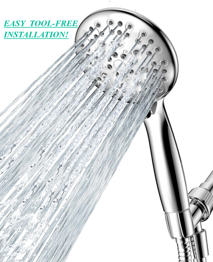 Spa-Style Handheld Shower with Multiple Spray Options & Durable Hose