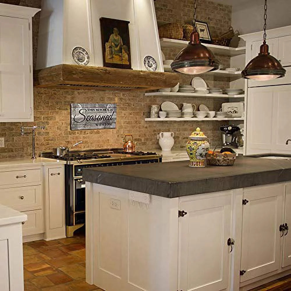 "Seasoned with Love" Kitchen Sign – Rustic Farmhouse Style