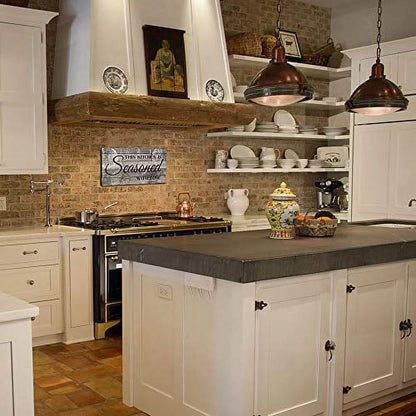 "Seasoned with Love" Kitchen Sign – Rustic Farmhouse Style