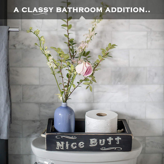 Refined Rustic Bathroom Caddy – Decorative & Functional Storage