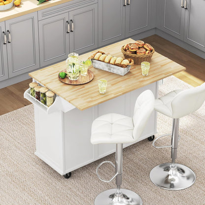   Mobile Kitchen Island with Adjustable Shelves