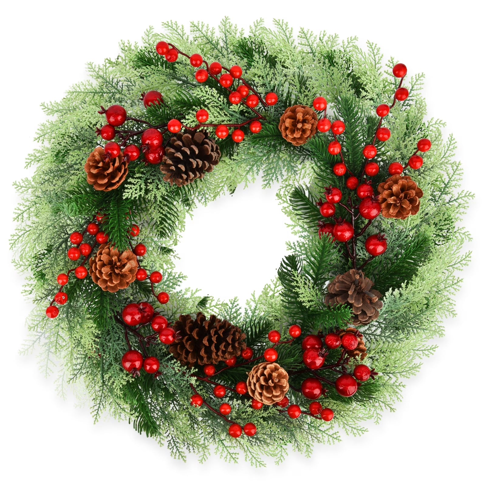 18-Inch Artificial Christmas Wreath for Indoor/Outdoor Holiday and Party Decor