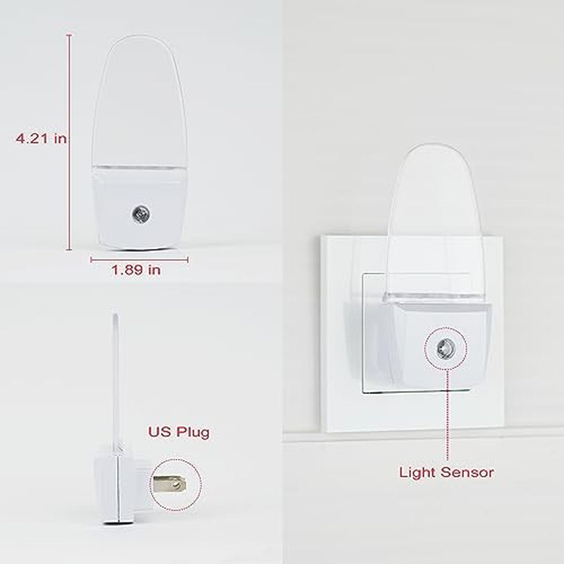 0.5W Plug in Light Sensor LED Red Night Light for Bedroom, Bathroom, Kitchen,