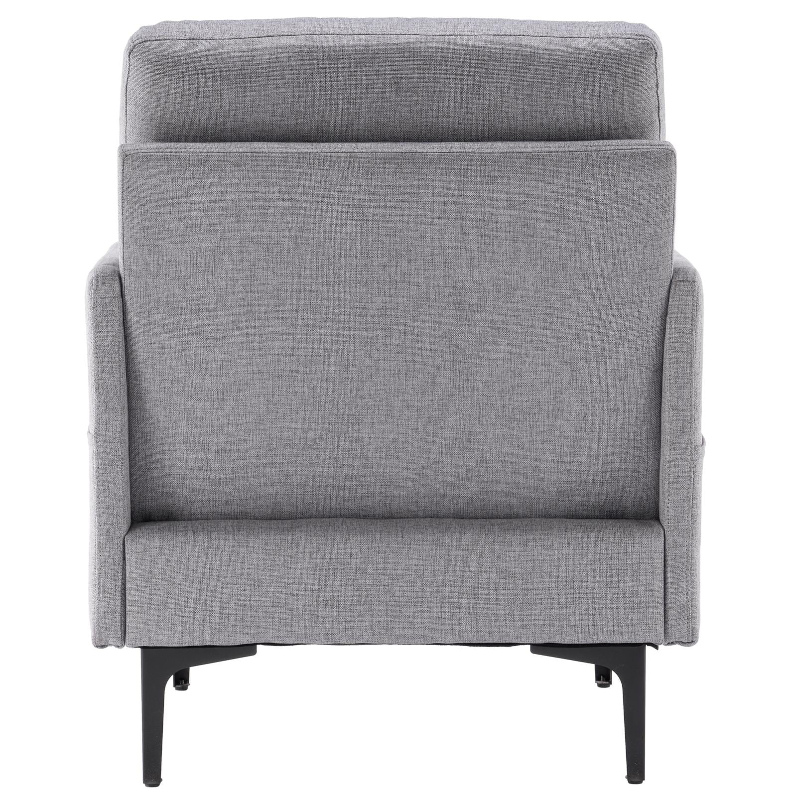 Cozy Linen Armchair with Handy Side Bag