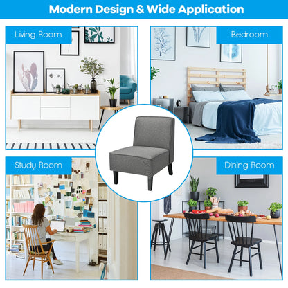 Cozy Armless Accent Chair – Gray Upholstery