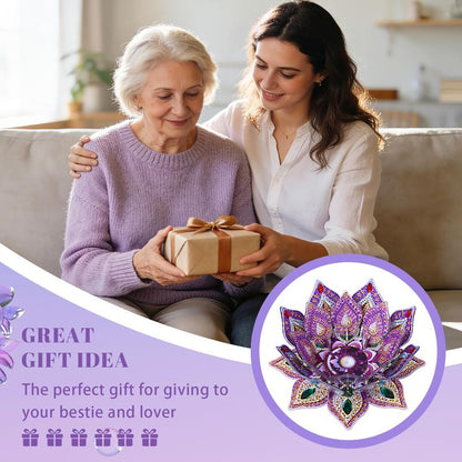 DIY Lotus-Shaped Diamond Painting Candle Holder - ( Candles not Included)