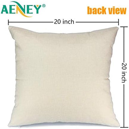 AENEY Set of 4 Buffalo Plaid Christmas Pillow Covers 20x20 - Festive Winter Holiday Throw Pillows with Deer and Red Truck Designs for Farmhouse Couch Decor