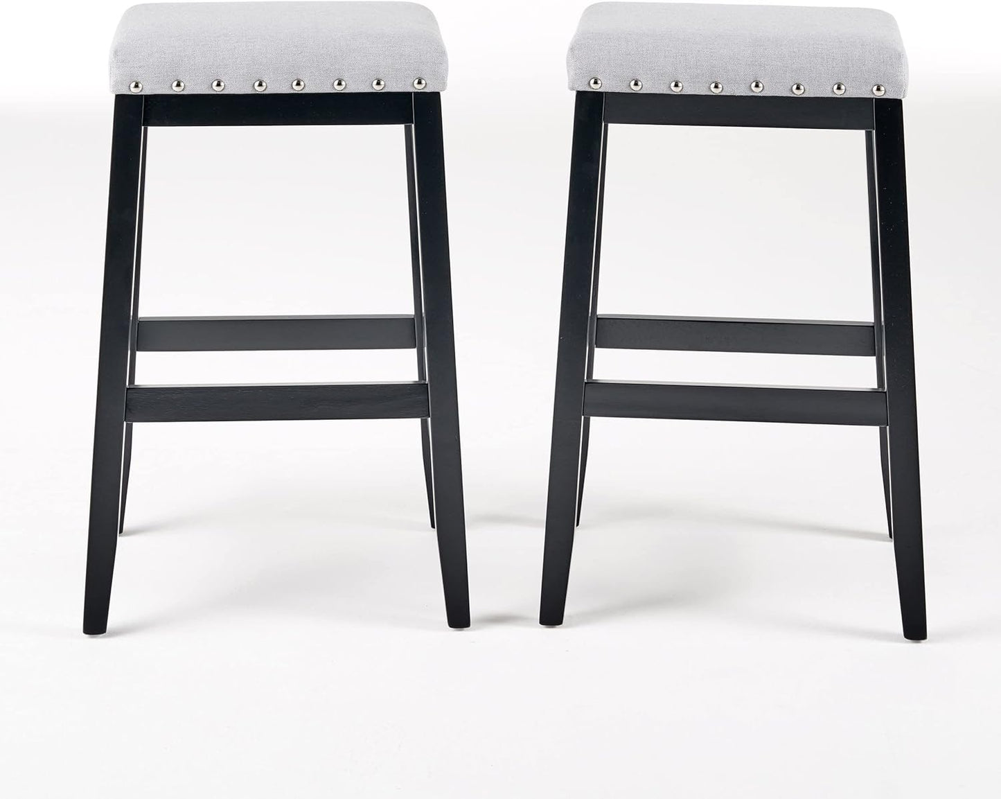 Blair Contemporary Farmhouse Upholstered Fabric Barstools - Set of 2