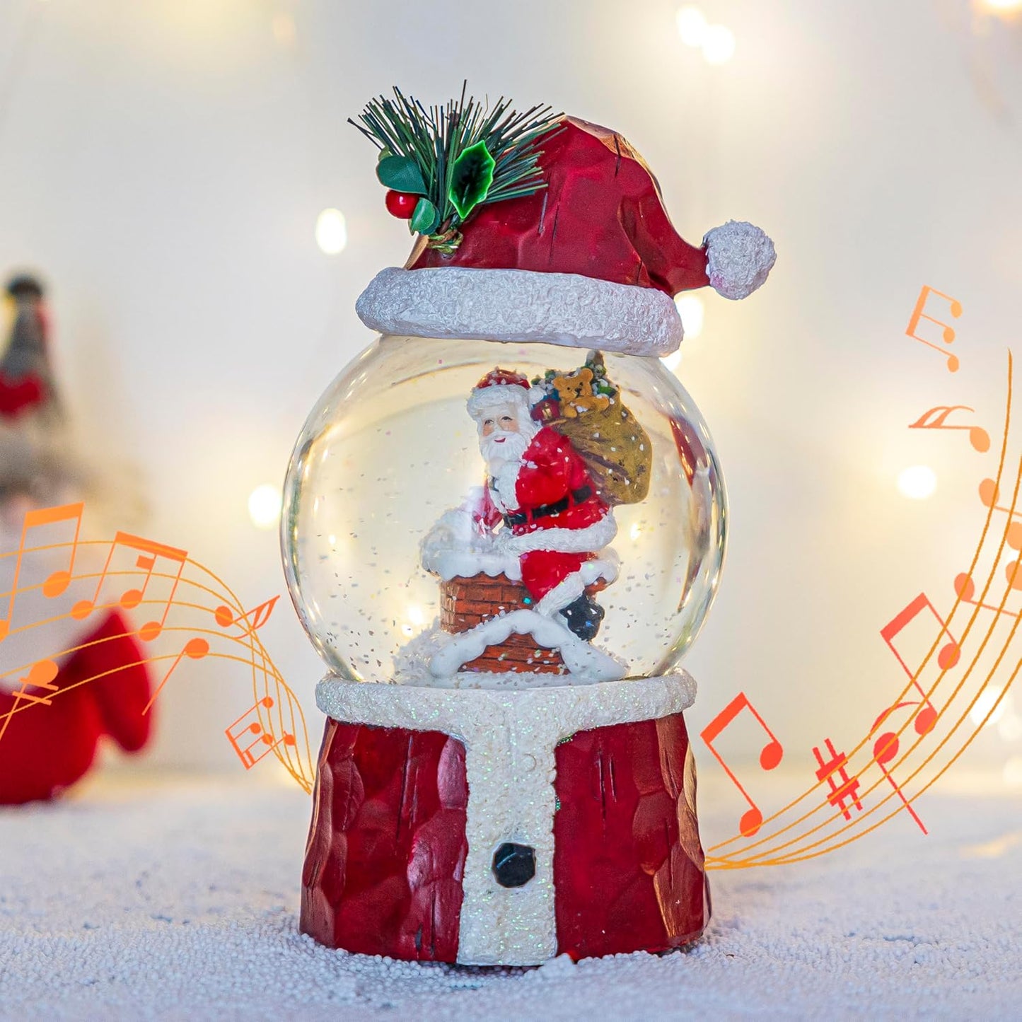 Musical Snow Globe with Glitter Snowman Ornament - Featuring "We Wish You a Merry Christmas