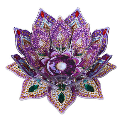 DIY Lotus-Shaped Diamond Painting Candle Holder - ( Candles not Included)